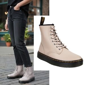 NWB Dr Martens Zavala vintage hydro leather boots lace up taupe spring bohemian